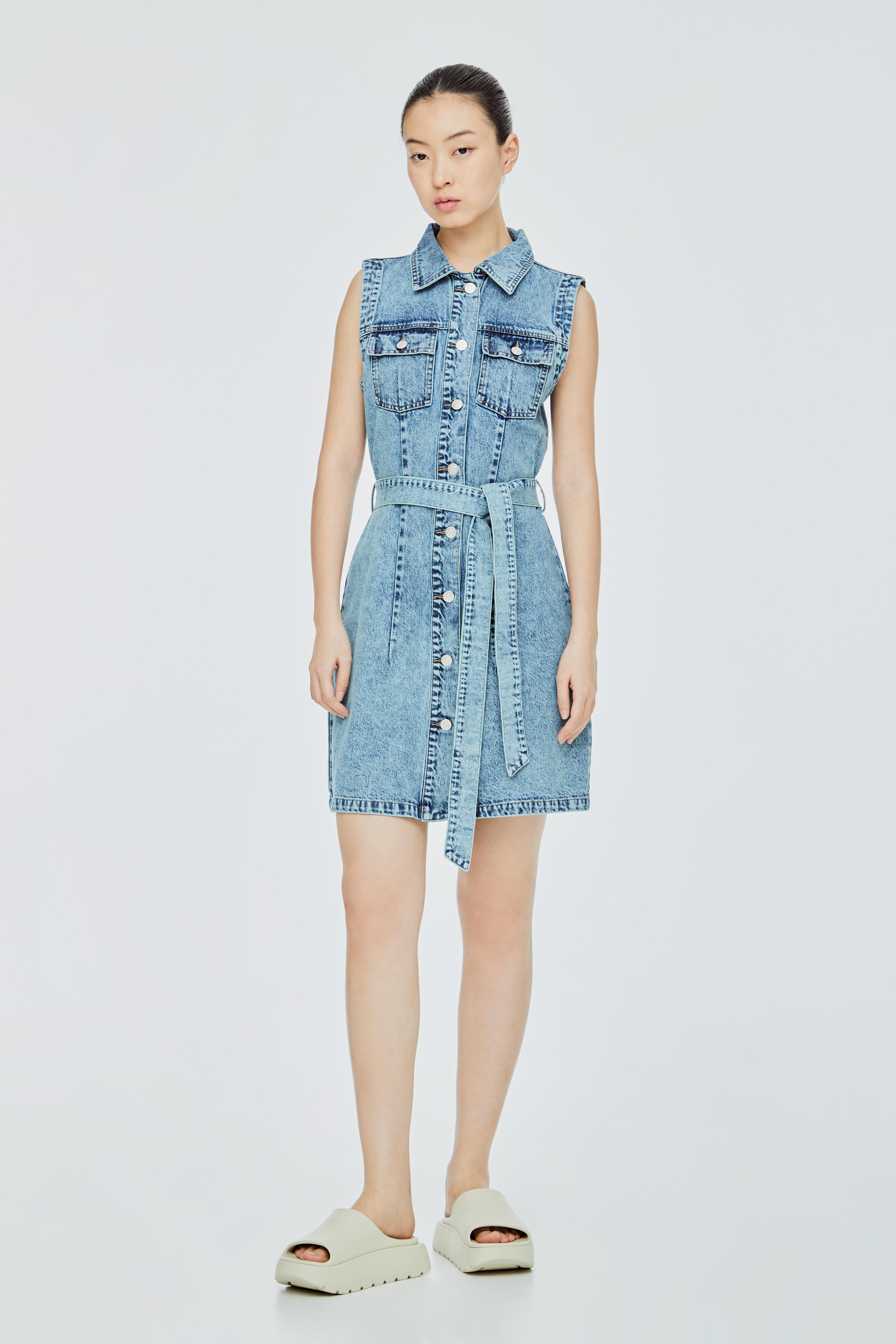 Zara mini best sale denim dress