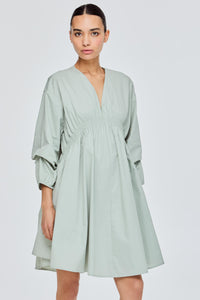 U-Shape Shirring Detail Dress