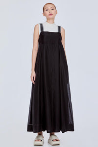 Contrast Straps Flare Dress