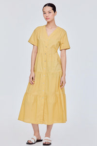 Stone Wash Midi Shirt Dress