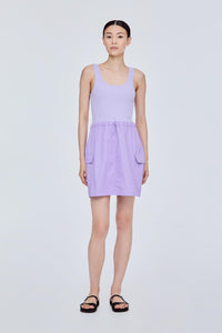 Two Tone Drawstring Mini Dress