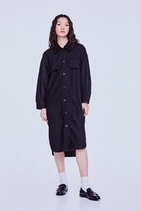 Denim Collared Shirt Dress