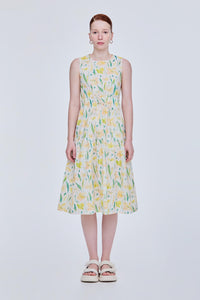 Printed Drawstring Dress