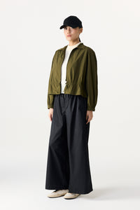 Adjustable Collar Drawstring Shirt