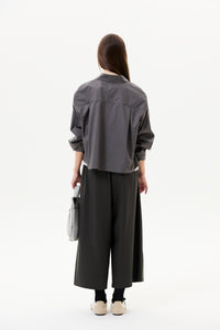 Button-Down Pleated Shirt