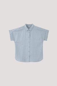 Short Sleeve Button-Down Blouse