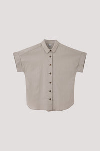Short Sleeve Button-Down Blouse