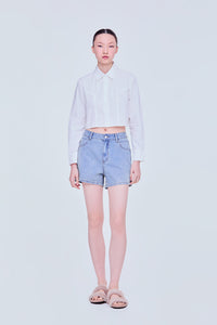 Panelled Tailor Crop Shirt