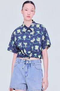 Printed Self-Tie Top