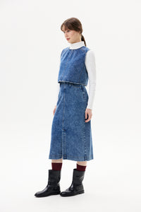 Boxy Cropped Denim Vest