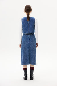 Boxy Cropped Denim Vest
