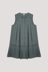 Pleated Hem Sleeveless Dress
