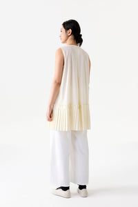 Pleated Hem Sleeveless Dress