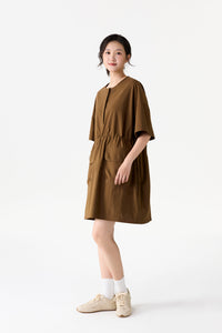 Relaxed Drawstring Waist Dress