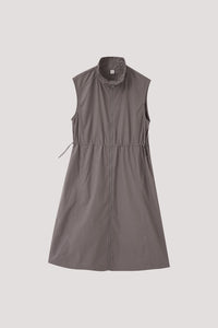 Ruched Drawstring Sleeveless Dress