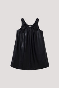 Leather Sleeveless Babydoll Dress