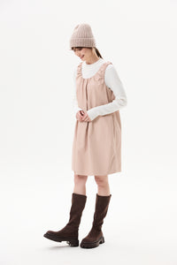 Leather Sleeveless Babydoll Dress