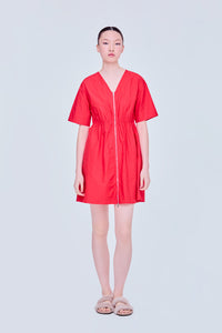 Elasticated Midi Zip Dress