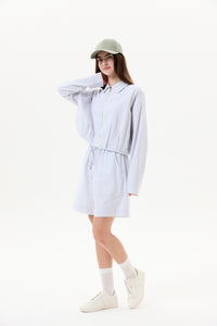 Stripped Zip-Up Jacket Top