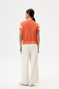 V-Neck Contrast Knitted Vest