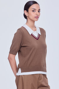 Contrast Knit Vest Top