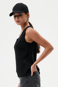 Scoop Sleeveless Knit Top