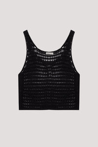 Crochetted Knit Vest Top