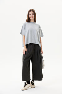 Gathered Wide-Leg Pants
