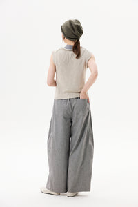 Elasticated Wide-Leg Pants