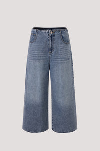 Relaxed Wide-Leg Denim Pants