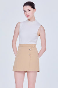 Overlapped Buttoned Skorts