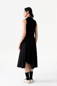 Asymmetric Pleated Skirt