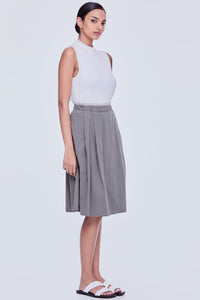 Contrast Band A-Line Skirt