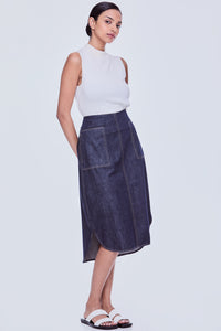 Rounded Edge Denim Skirt