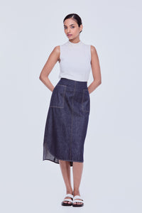Rounded Edge Denim Skirt