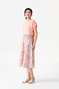 Soft Floral Print Skirt