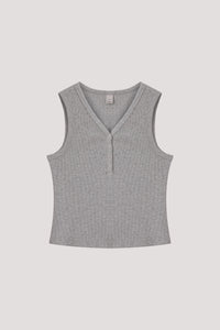 Sleeveless Snap Button Knit Top