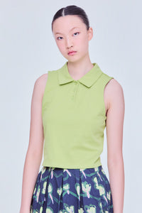 Sleeveless Polo Tank Top