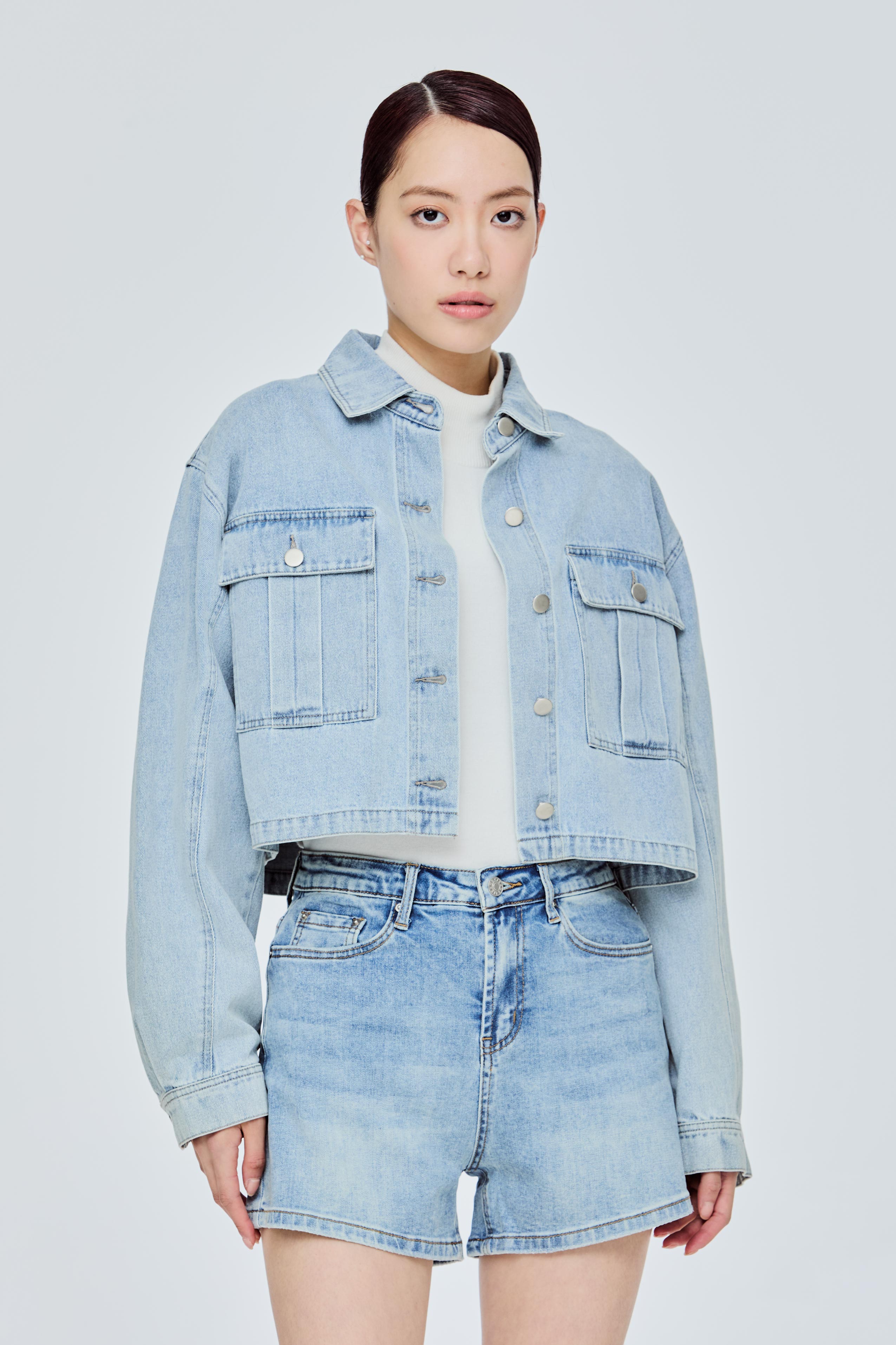 Denim Cargo Jacket – iORA - Main Image