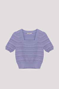 Knitted Cropped Puff Sleeve Top