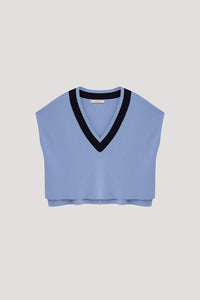 Contrasting V-Neck Vest