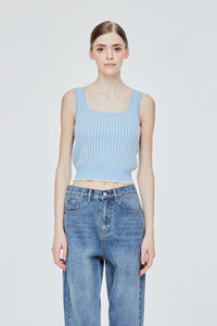Contrasting Stripes Knitted Tank Top