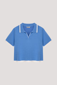Contrast Trim Collared Top