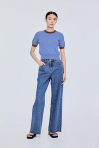 Contrast Trim Knit Top