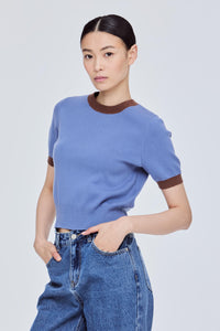Contrast Trim Knit Top