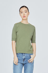Folded Cuff Knit Top