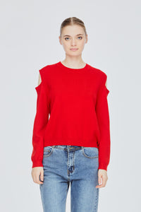 Knitted Cold Shoulder Top