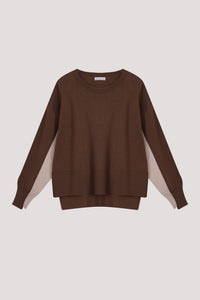 Two Tone Asymmetrical Knit Sweater