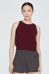 Contrast Rib Halter Top