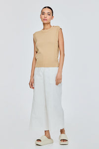 Vest With Shoulder Buttons Detail